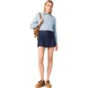 Maje Wool Blend Long Sleeve Sweater In Blue