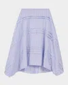 Maje Striped Cotton Maxi Skirt In Light Blue Stripes