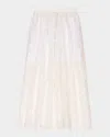 Maje Floral-sequinned A-line Midi Skirt In White