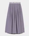 Maje Womens Gingham-print Belted Cotton Maxi Skirt Bicolore In Navy/white