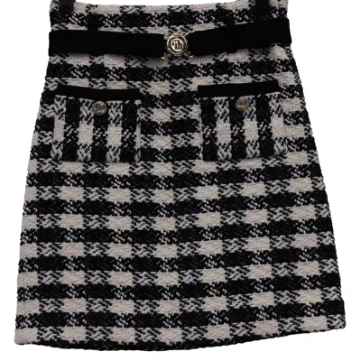 Maje Jicky Tweed Mini Skirt In Multicolor Cotton