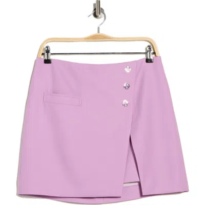 Maje Light Purple Gabardine Button Detail Mini Skirt Xs