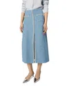 Maje Tweed Midi Skirt In Blue
