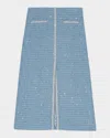 Maje Tweed Midi Skirt In Blue