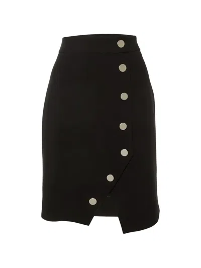 Pre-owned Maje Jipa Button-detail Mini Skirt In Black