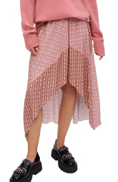 Maje Jivio Asymmetric Skirt In Pink