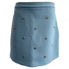 Maje Jizie Bee-embellished Mini Skirt In Blue Polyester In Blue