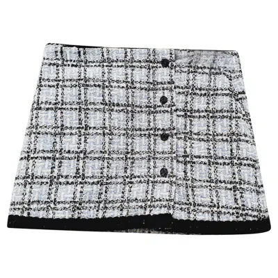 Maje Jizuli Tweed Mini Skirt In Multicolor Polyester In Gray