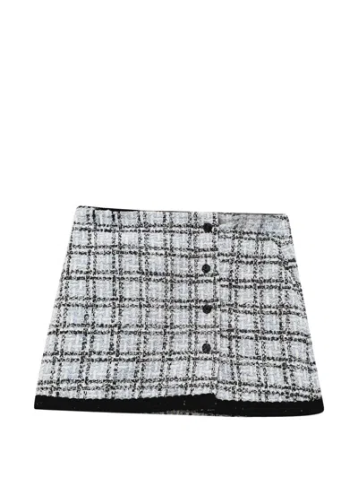 Pre-owned Maje Jizuli Tweed Mini Skirt In White