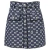 Maje Jonala Printed Mini Skirt In Blue Cotton In Blue