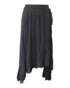 Maje Jonala Wrap-over Crepe Midi Skirt In Black Viscose In Black