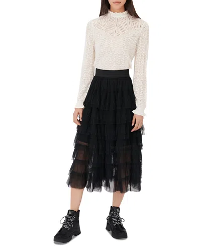 MAJE JOSEPHA TIERED TULLE SKIRT
