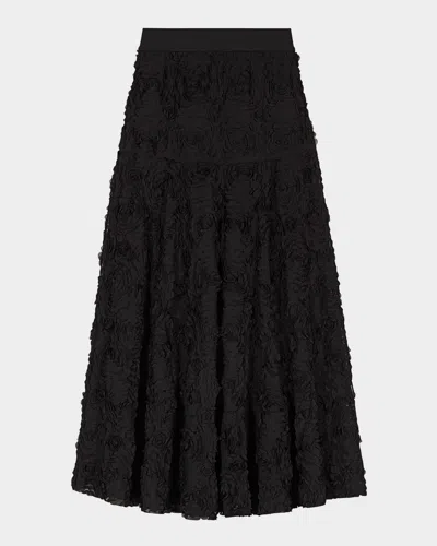 MAJE JOSINO FLOWER TULLE MAXI SKIRT