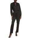 Maje Tie Neck Jumpsuit In Black