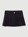 Maje Short Pleated Skirt In Noir