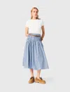 Maje Check-pattern A-line Midi Skirt In Blue
