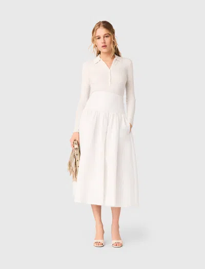 Maje Jupe Longue En Taffetas In White