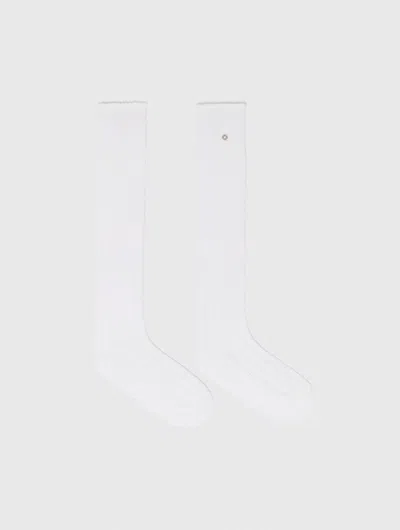 Maje Knee-high Pointelle Socks In White