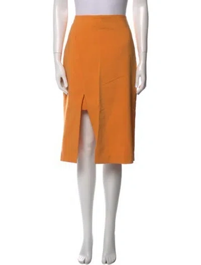Pre-owned Maje Knee-length Skirt In Orange