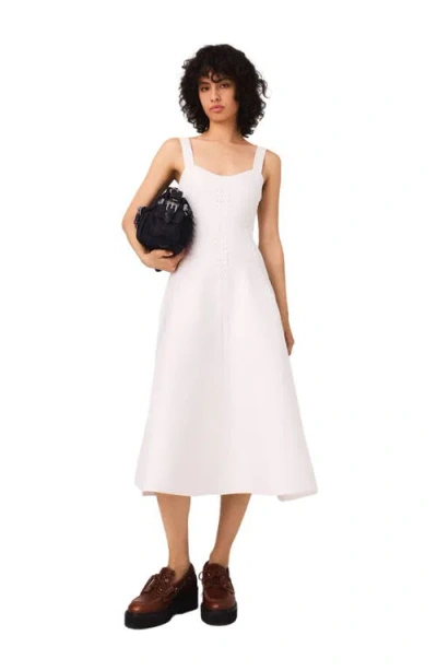 Maje Knit Babydoll Dress In Neutral