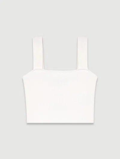 Maje Knit Crop Top In Ecru