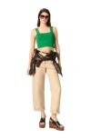 Maje Knitted Crop Top In Green