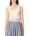 Maje Knit Crop Top In Neutral