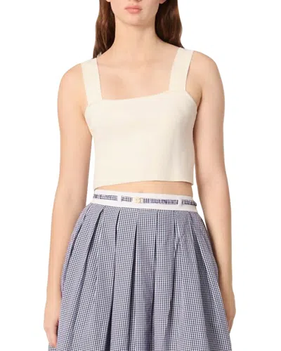 Maje Knit Crop Top In Neutral