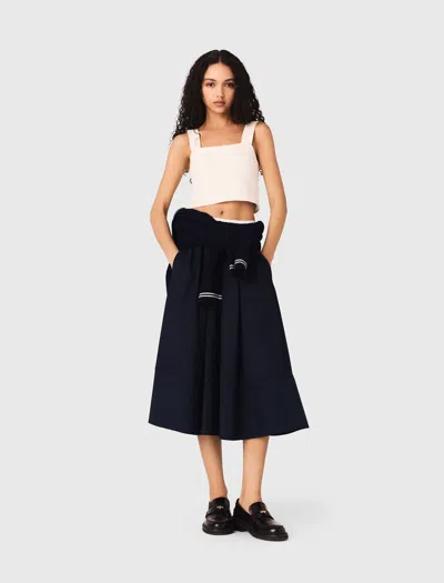 Maje Knit Crop Top In White