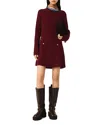 Maje Knit Mini Dress With Removable Sweater In Burgundy