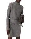 Maje Knit Dress With Removable Sweater In Gray