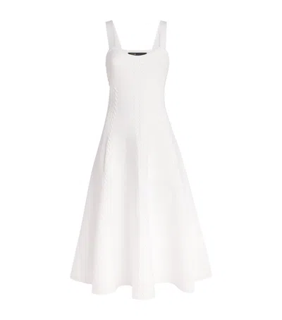 Maje Knit Midi Dress In White