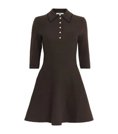 Maje Knit Mini Dress In Brown