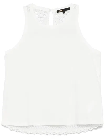 Maje Knitted-back Tank Top In Weiss