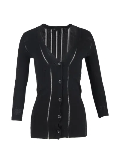 Pre-owned Maje Knitted Buttoned Cardigan In Black
