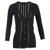 Maje Knitted Buttoned Cardigan In Black Wool In Black