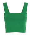 Maje Knitted Crop Top In Green