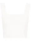 Maje Womens Blanc Square-neck Cropped Knitted Top In White