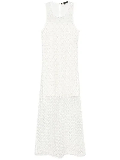 Maje Knitted Maxi Dress In White