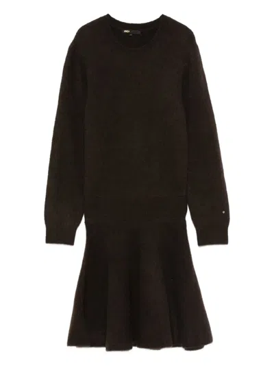 Maje Gestricktes Midikleid In Brown