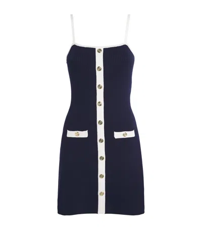 Maje Knitted Mini Dress In Blue