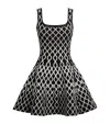 Maje Womens Bicolore Square-neck Geometric-pattern Stretch-knit Mini Dress In Multi