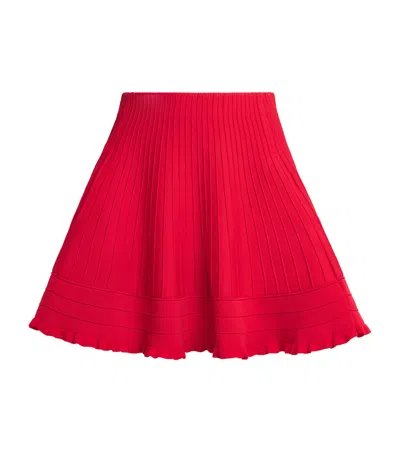 Maje Knitted Mini Skirt In Red