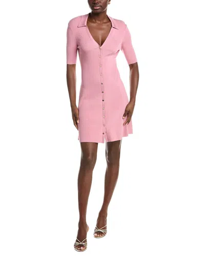 Maje Knitted Rib Dress In Pink