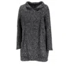 Maje Knitted Single-breasted Coat In Black Wool In Black