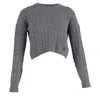Maje Knitted Sweater In Grey Wool In Grey