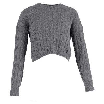 Maje Knitted Sweater In Grey Wool In Gray