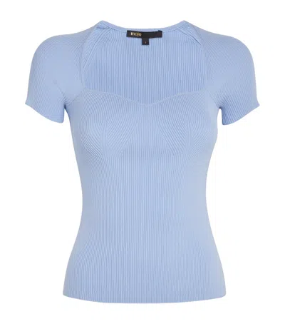 Maje Knitted Top In Blue