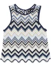 Maje Crochet-knit Top In Blue