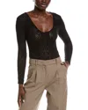 Maje Lace Bodysuit In Black